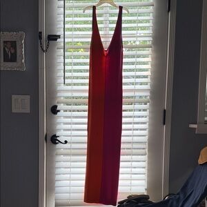 STAUD Vibrant Pink and Orange Maxi Dress